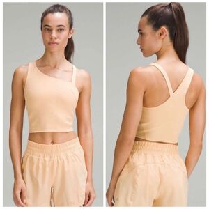 Lululemon Everlux Asymmetrical Tennis Tank Top Summer Glow Orange Size 0 NWOT